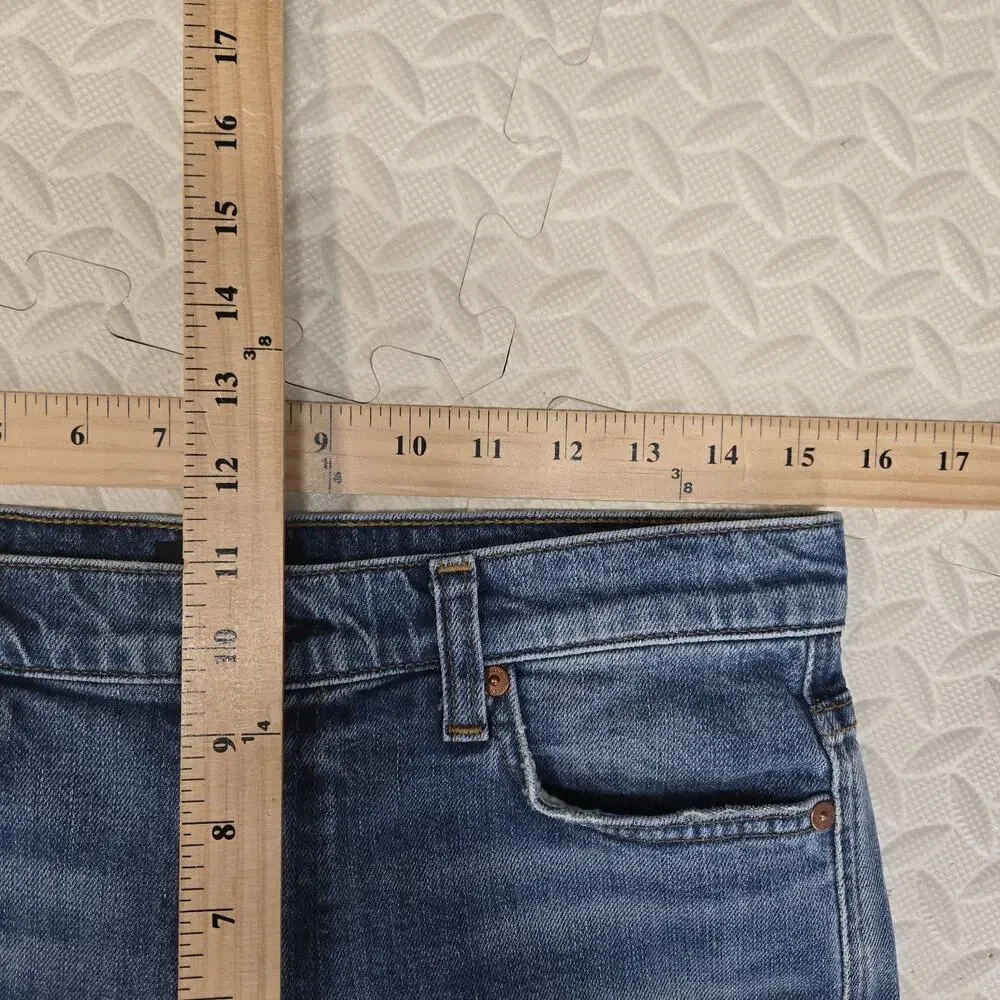 7 For All Mankind Jeans Womens 29 High Waist Cropped Straight Medium Wash Casual